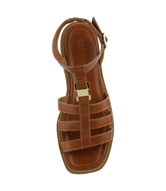 SANDÁLIA FLATFORM SALTO BAIXO BENTANA CARAMELO