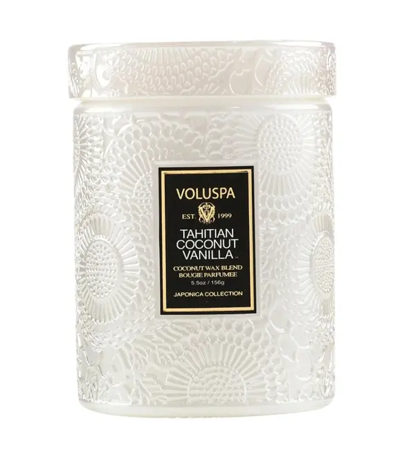 MINI VELA AROMÁTICA POTE VIDRO 50H RELEVO TAHITIAN COCONUT VANILLA