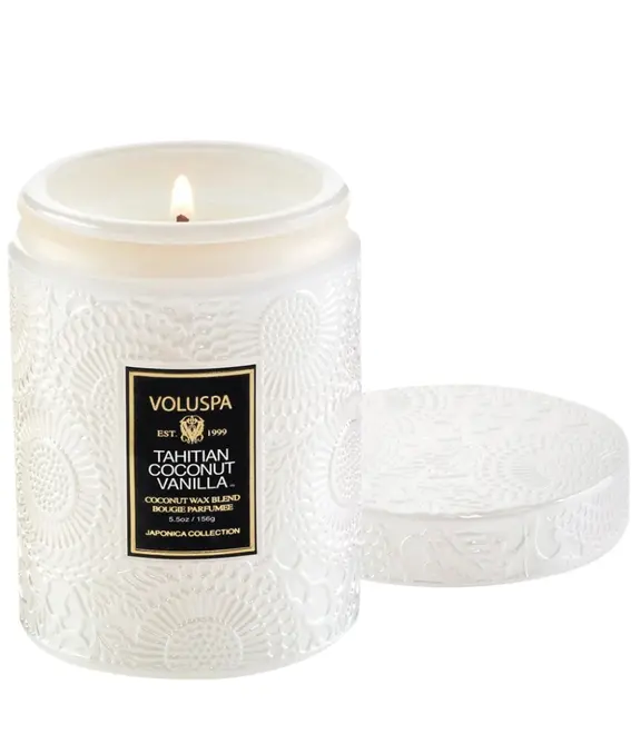 MINI VELA AROMÁTICA POTE VIDRO 50H RELEVO TAHITIAN COCONUT VANILLA