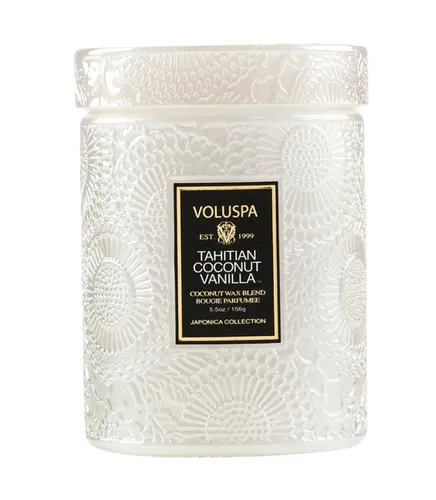 MINI VELA AROMÁTICA POTE VIDRO 50H RELEVO TAHITIAN COCONUT VANILLA