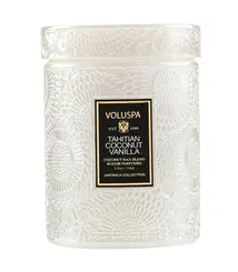 MINI VELA AROMÁTICA POTE VIDRO 50H RELEVO TAHITIAN COCONUT VANILLA