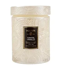 MINI VELA AROMÁTICA POTE VIDRO 50H RELEVO SANTAL VANILLE
