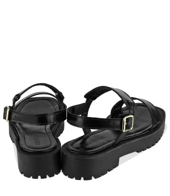 SANDÁLIA FLATFORM SALTO BAIXO BENTANA PRETO