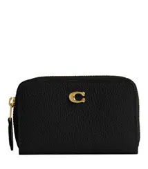 PORTA CARTÃO COACH NEW YORK TABBY ESSENTIAL SMALL ZIP AROUND PRETO
