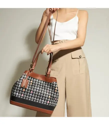 BOLSA TOTE NEO EMMA TRIANGLE SCHUTZ MARROM