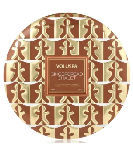 VELA AROMÁTICA LATA 3 PAVIOS 60H GINGERBREAD CHALET VOLUSPA