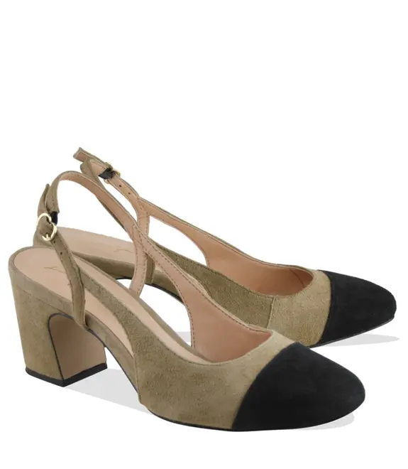 SCARPIN SALTO MÉDIO SLINGBACK LUIZA BARCELOS BEGE