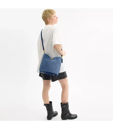 BOLSA COACH NEW YORK WILLOS SOFT BUCKET DENIM AZUL