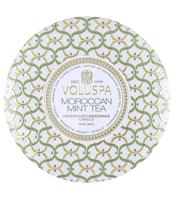 VELA AROMÁTICA LATA 3 PAVIOS 60H MOROCCAN MINT TEA VOLUSPA