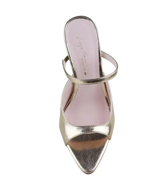 MULE SALTO ALTO ESSENCIAIS LUIZA BARCELOS DOURADO