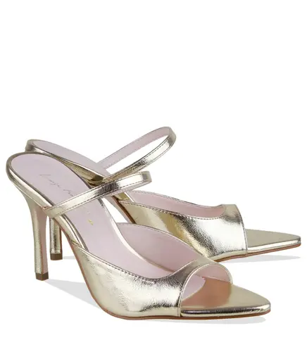 MULE SALTO ALTO ESSENCIAIS LUIZA BARCELOS DOURADO
