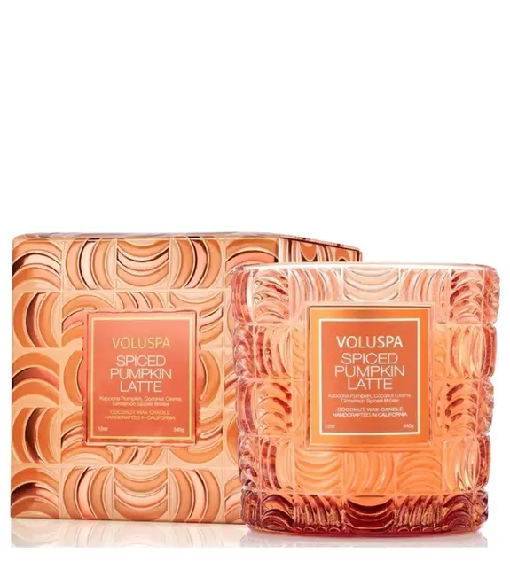 VELA AROMÁTICA COPO VIDRO CLÁSSICO 60H SPICED PUMPKIN LATTE VOLUSPA