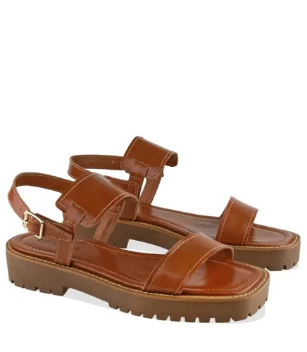 SANDÁLIA FLATFORM SALTO BAIXO BENTANA MARROM
