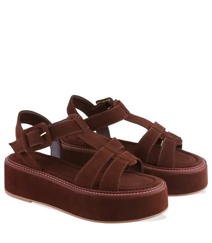 SANDÁLIA FLATFORM SALTO MÉDIO BENTANA MARROM