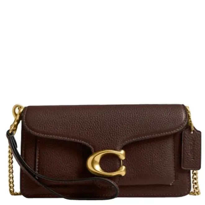 BOLSA COACH NEW YORK TABBY CHAIN 19 MARROM