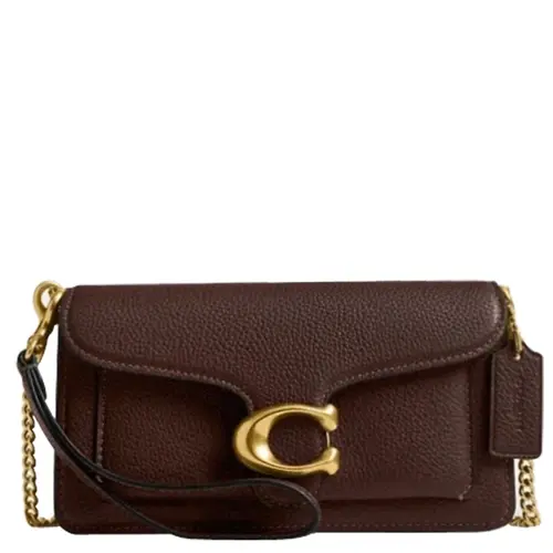 BOLSA COACH NEW YORK TABBY CHAIN 19 MARROM