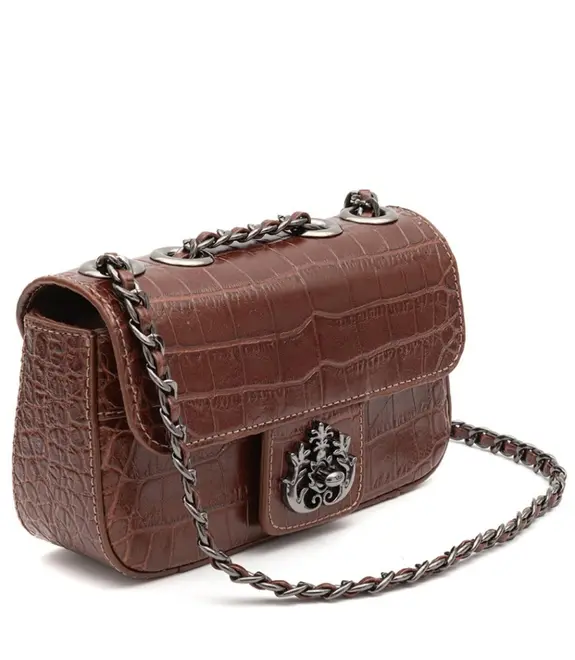 BOLSA PEQUENA ANNE NEW CROCO ISLA MARROM