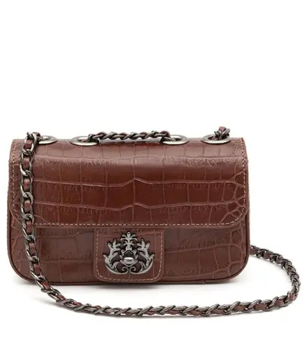 BOLSA PEQUENA ANNE NEW CROCO ISLA MARROM
