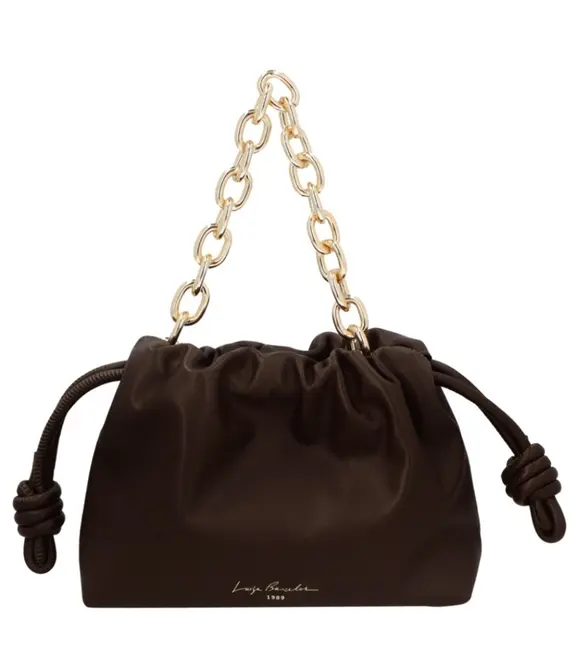 BOLSA PEQUENA SLOUCH LUIZA BARCELOS MARROM