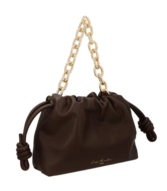BOLSA PEQUENA SLOUCH LUIZA BARCELOS MARROM