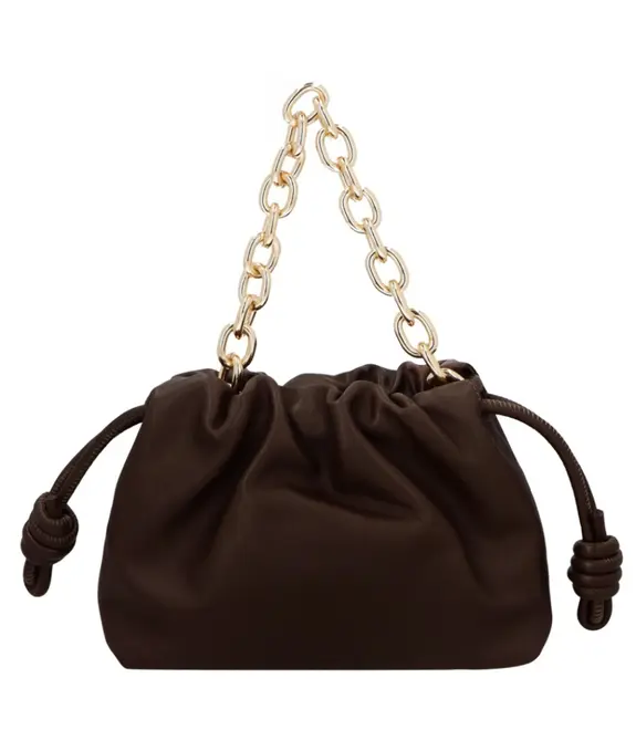 BOLSA PEQUENA SLOUCH LUIZA BARCELOS MARROM