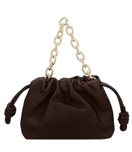 BOLSA PEQUENA SLOUCH LUIZA BARCELOS MARROM
