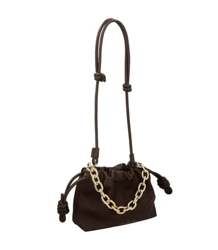 BOLSA PEQUENA SLOUCH LUIZA BARCELOS MARROM