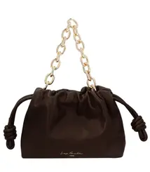 BOLSA PEQUENA SLOUCH LUIZA BARCELOS MARROM