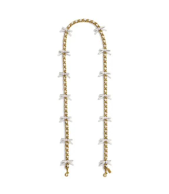 ALÇA LEATHER CHAIN WITH BOWS COACH NEW YORK ESSENTIAL BRANCO