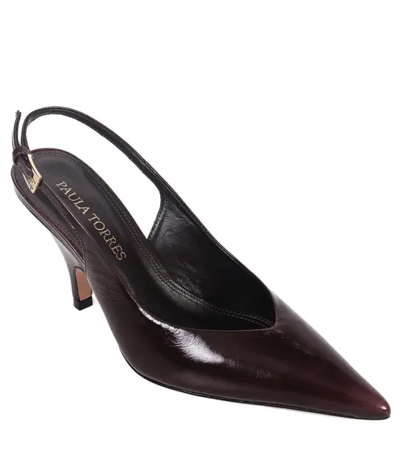 SCARPIN SALTO MÉDIO SLINGBACK OLGA PAULA TORRES VINHO