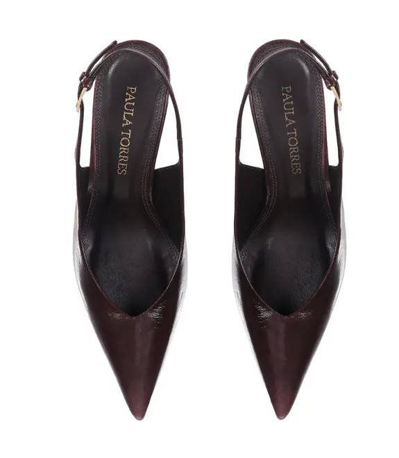 SCARPIN SALTO MÉDIO SLINGBACK OLGA PAULA TORRES VINHO