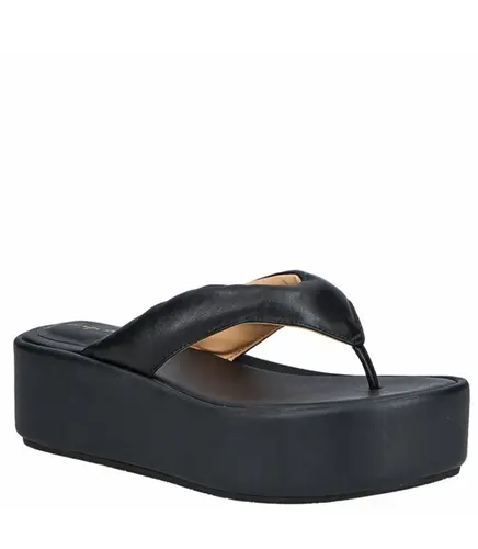 SANDÁLIA FLATFORM SALTO MÉDIO LUIZA BARCELOS PRETO