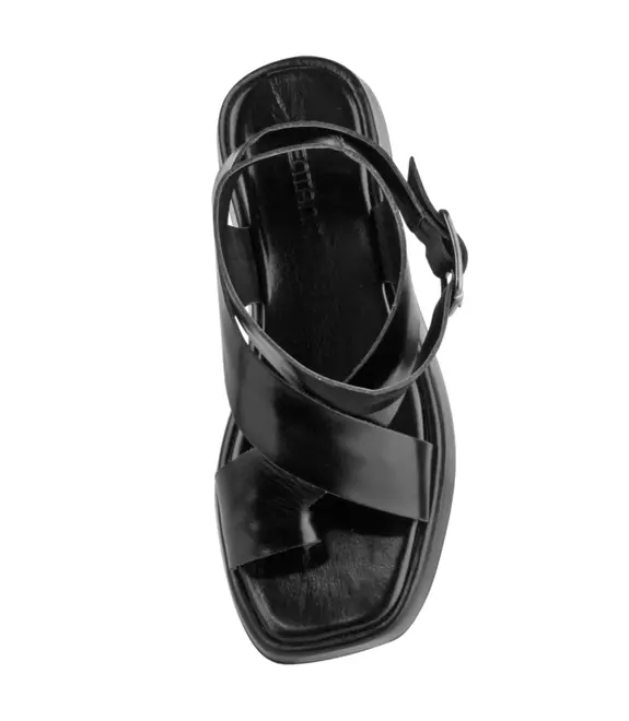 SANDÁLIA SALTO BAIXO FLATFORM TERESA BENTANA PRETO