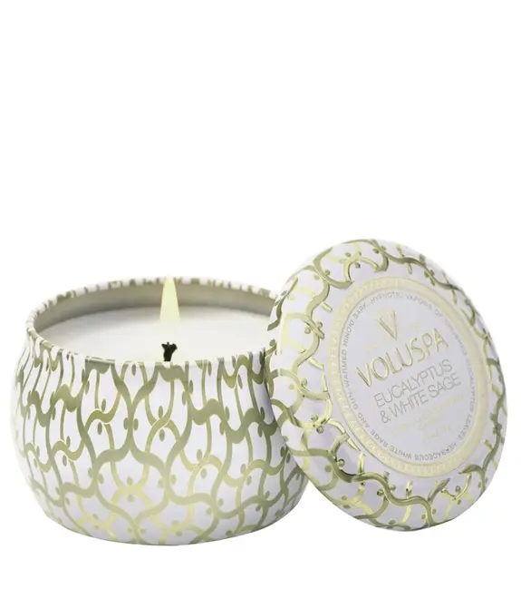 MINI VELA AROMÁTICA LATA RELEVO 25H EUCALYPTUS & WHITE SAGE