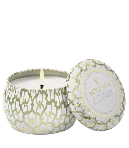 MINI VELA AROMÁTICA LATA RELEVO 25H EUCALYPTUS & WHITE SAGE