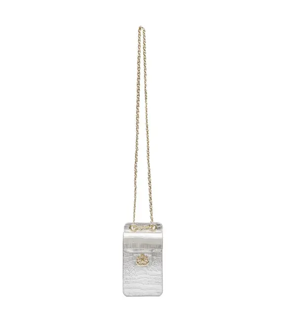 BOLSA POUCH ANNE NEW CROCO ISLA PRATA