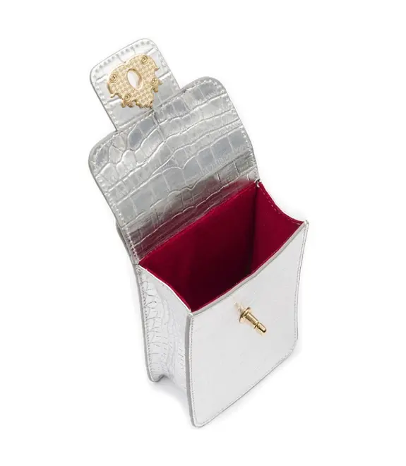 BOLSA POUCH ANNE NEW CROCO ISLA PRATA