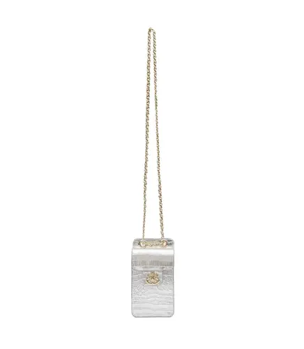 BOLSA POUCH ANNE NEW CROCO ISLA PRATA