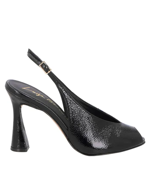 SCARPIN PEEP TOE SALTO ALTO SLINGBACK LUIZA BARCELOS PRETO