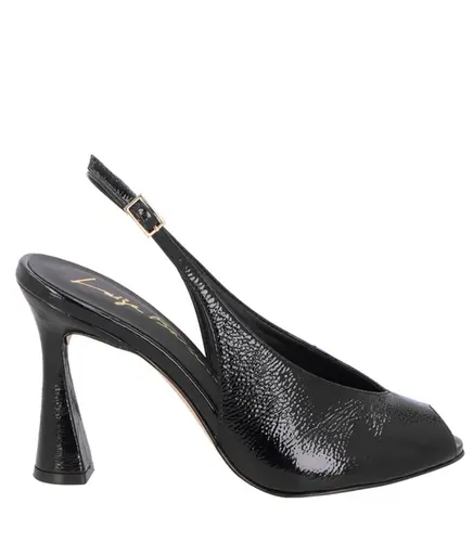 SCARPIN PEEP TOE SALTO ALTO SLINGBACK LUIZA BARCELOS PRETO
