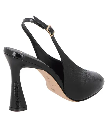 SCARPIN PEEP TOE SALTO ALTO SLINGBACK LUIZA BARCELOS PRETO