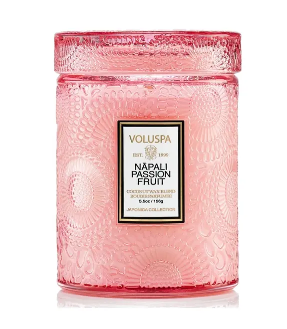 MINI VELA AROMÁTICA POTE VIDRO 50H RELEVO NAPALI PASSION FRUIT VOLUSPA