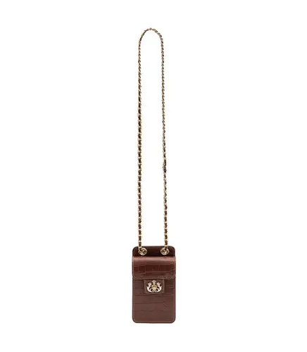 BOLSA POUCH ANNE MAXI CROCO ISLA MARROM