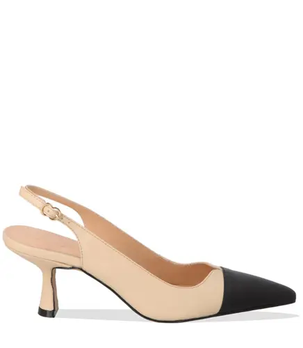 SCARPIN SALTO MÉDIO SLINGBACK LUIZA BARCELOS BEGE