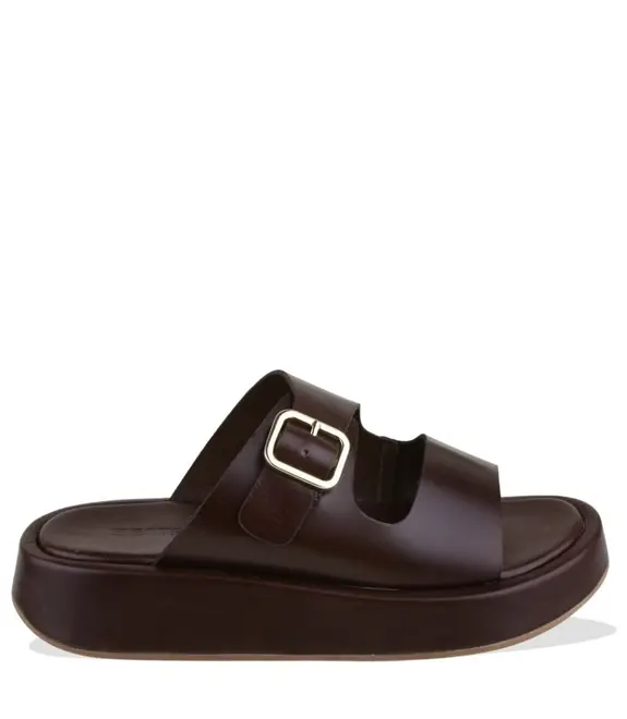 SANDÁLIA SALTO BAIXO FLATFORM BENTANA MARROM