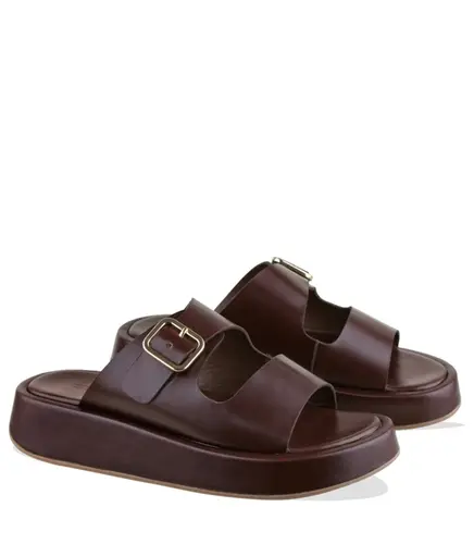 SANDÁLIA SALTO BAIXO FLATFORM BENTANA MARROM