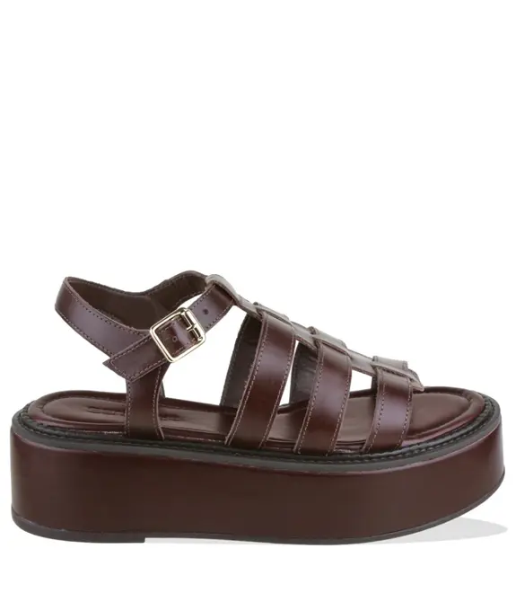 SANDÁLIA FLATFORM SALTO MÉDIO BENTANA MARROM