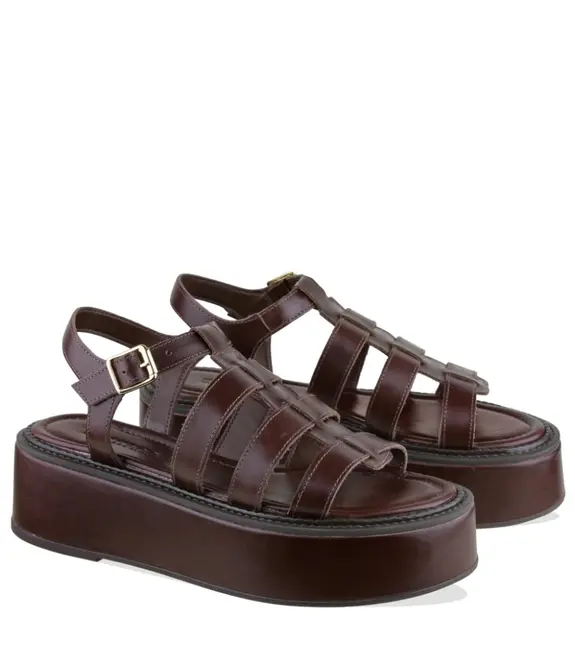 SANDÁLIA FLATFORM SALTO MÉDIO BENTANA MARROM