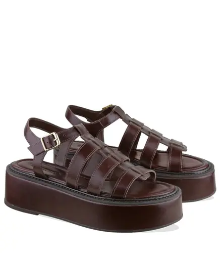 SANDÁLIA FLATFORM SALTO MÉDIO BENTANA MARROM
