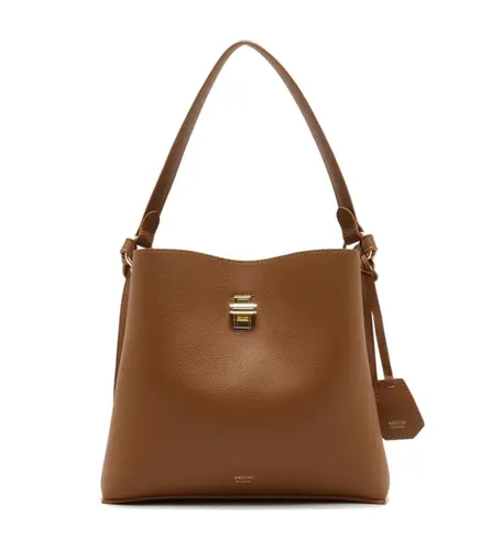 BOLSA TOTE GRANDE BAG CHARM AREZZO CARAMELO